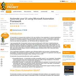 Automate your UI using Microsoft Automation Framework