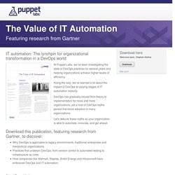 The Value of IT Automation, featuring research from Gartner