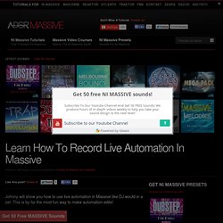 Learn How To Record Live Automation In Massive