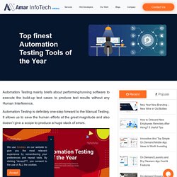 Top finest Automation Testing Tools of the year
