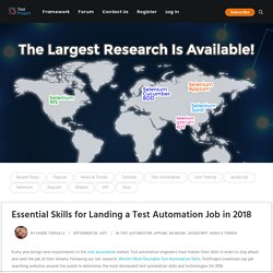 Essential Skills for Landing a Test Automation Job in 2018
