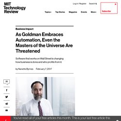 Automation Removes 99% of Goldman Sachs Since 2000
