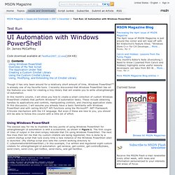 Test Run: UI Automation with Windows PowerShell
