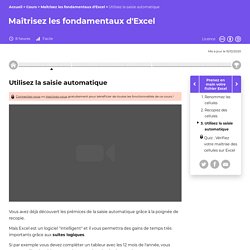 Utilisez la saisie automatique - Maîtrisez les fondamentaux d'Excel