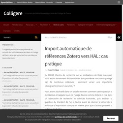De Zotero vers HAL : un cas pratique d'import automatisé