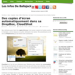 Des copies d'cran automatiquement dans sa DropBox, CloudShot