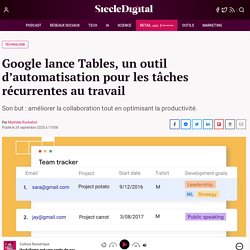 Google lance Tables, un outil d’automatisation pour les tâches récurrentes au travail