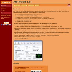 AMP WinOFF - Una utilidad para automatizar el cierre de sistemas Windows con diferentes modos (cerrar, reiniciar, hibernar, bloquear equipo...) - AMPsoft