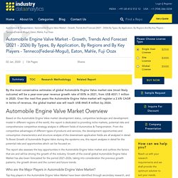 Automobile Engine Valve Market - Growth, Trends And Forecast (2021 - 2026) By Types, By Application, By Regions And By Key Players - Tenneco(Federal-Mogul), Eaton, Mahle, Fuji Oozx