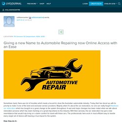 Giving a new Name to Automobile Repairing now Online Access with an Ease