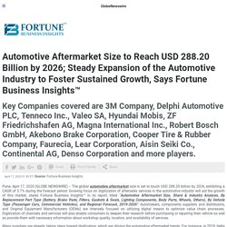 Automotive Aftermarket Size to Reach USD 288.20 Billion by 2026; Steady Expansion of the Automotive Industry to Foster Sustained Growth, Says Fortune Business Insights™