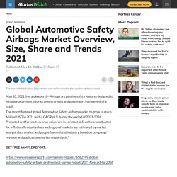 May 2021 Report On Global Automotive Safety Airbags Market Size, Share, Value, and Competitive Landscape 2021