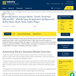 Automotive Electric Actuators Market - Growth, Trends And Forecast (2021 - 2026) By Types, By Application, By Regions And By Key Players: Bosch, Denso, Delphi, Magna