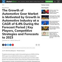 The Growth of Automotive Gear Market is Motivated by Growth in Automotive Industry at a CAGR of 6.4% During the Forecast Period