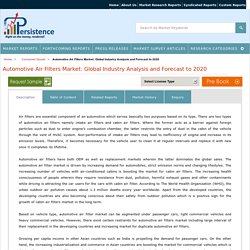 Automotive Air Filters Market: Global Industry Analysis and Forecast to 2020