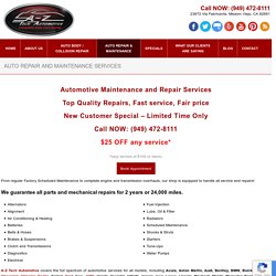 Automotive Maintenance and Repair Services