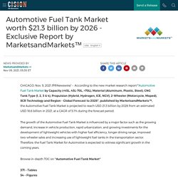 Automotive Fuel Tank Market worth $21.3 billion by 2026 - Exclusive Report by MarketsandMarkets™