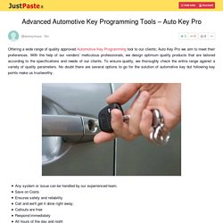 Advanced Automotive Key Programming Tools – Auto Key Pro