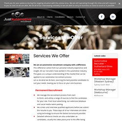 Services - Just Automotive Recruitment Agency Australia