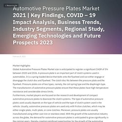 May 2021 Report on Global Automotive Pressure Plates Market Overview, Size, Share and Trends 2023