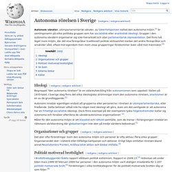 Autonoma rörelsen i Sverige