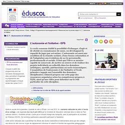 RUB. SITE Éduscol : C 7 Autonomie et initiative - EPS