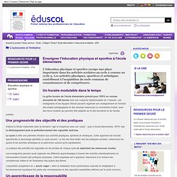 RUB. SITE Éduscol : Enseigner l'EPS à l'école élémentaire