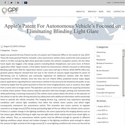 Apple’s Patent For Autonomous Vehicle’s Focused on Eliminating Blinding Light Glare