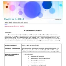 Autonomous Learner Model - Models for the Gifted