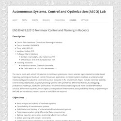 EN530.678.S2015 Nonlinear Control and Planning in Robotics