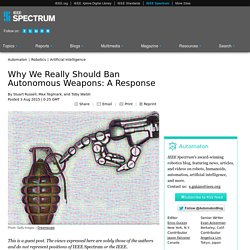 Why We Really Should Ban Autonomous Weapons: A Response