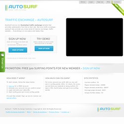 Autosurf - Traffic Exchange Australia - Free hits, free traffic to your site