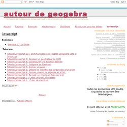 Autour de GeoGebra: Javascript