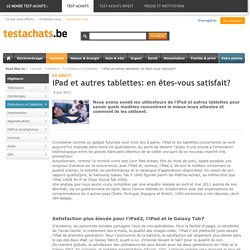 iPad et autres tablettes: en êtes-vous satisfait? - NewsFlash