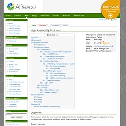 High Availability On Linux - AlfrescoWiki
