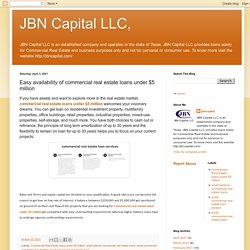 JBN Capital LLC,: Easy availability of commercial real estate loans under $5 million