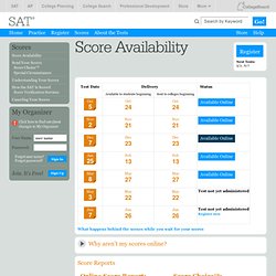 SAT Score Availability - SAT Score Delivery Calendar