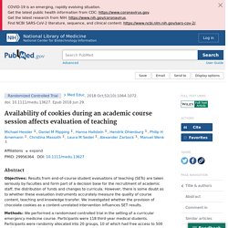 Availability of cookies during an academic course session affects evaluation of teaching - PubMed