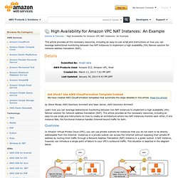 High Availability for Amazon VPC NAT Instances: An Example : Articles & Tutorials