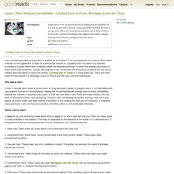 Mortgage Loans for Texas