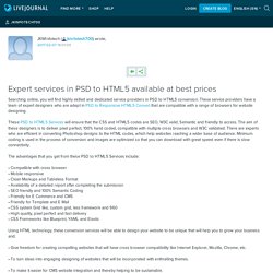 Expert services in PSD to HTML5 available at best prices