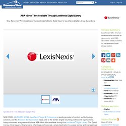 ABA eBook Titles Available Through LexisNexis Digital Library