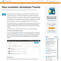 Now available: Scheduled Tweets