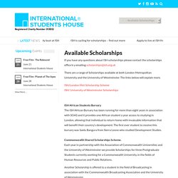 Available Scholarships