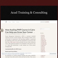 How Availing PMP Course in Cairo Can Help you Grow Your Career