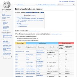 Liste d'avalanches en France