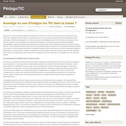 Avantage ou non d'intégrer les TIC dans la classe