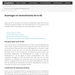 Avantages et inconvénients de la 4G