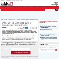 Office 365 vs Exchange 2013 : avantages et inconvénients