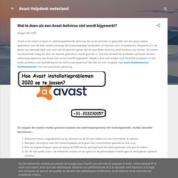 Wat te doen als een Avast Antivirus niet wordt bijgewerkt?
